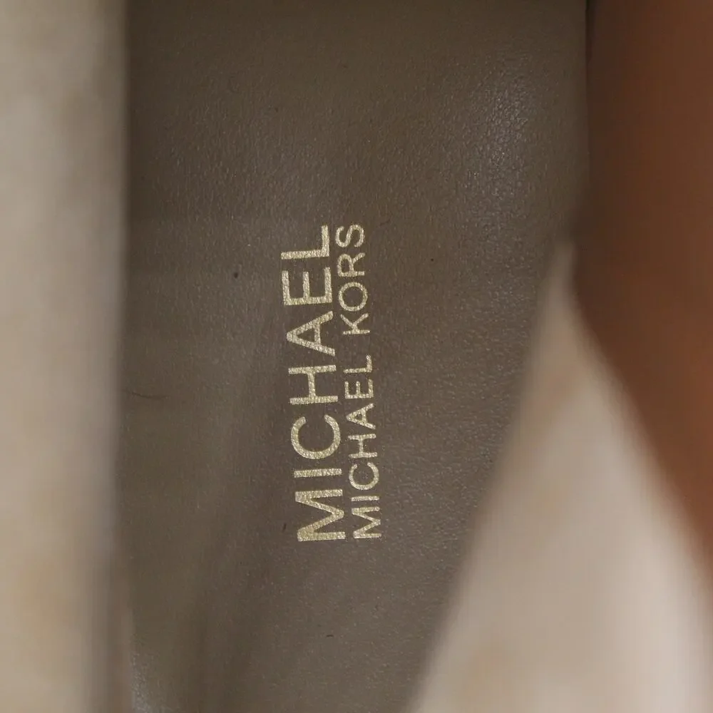 Michael Kors Boots Womens 10 Brown Suede Leather Zip Chunky Heel Lug Sole
